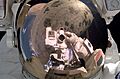 STS-114 Steve Robinson turns the camera on himself during his repair job