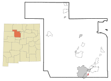 Location of the Pueblo of Sandia Village, New Mexico