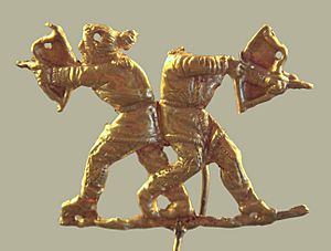 Scythians shooting with bows Kertch antique Panticapeum Ukrainia 4th century BCE