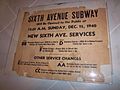 Sixth Avenue Subway Will Be Opened to the Public at 12-01 A.M. Sunday, Dec. 15, 1940