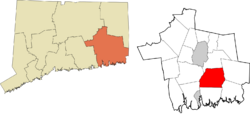 Ledyard's location within the Southeastern Connecticut Planning Region and the state of Connecticut