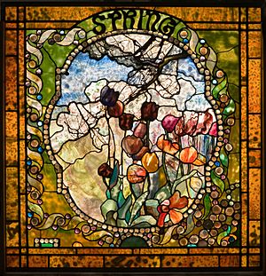 Spring panel from the Four Seasons leaded-glass window by Louis Comfort Tiffany