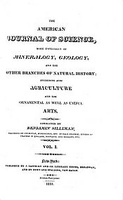 The American Journal of Science cover page first issue 1818