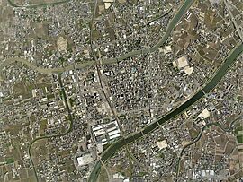 Yukuhashi city center area Aerial photograph.2009