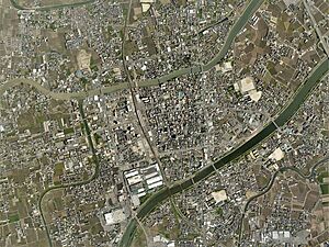 Yukuhashi city center area Aerial photograph.2009