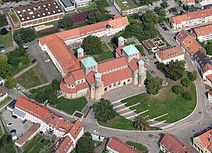 Aerial image of St. Michael's Church, Hildesheim (view from the south)