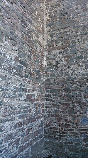 Angle of north west wall, Llanbadarn Fawr
