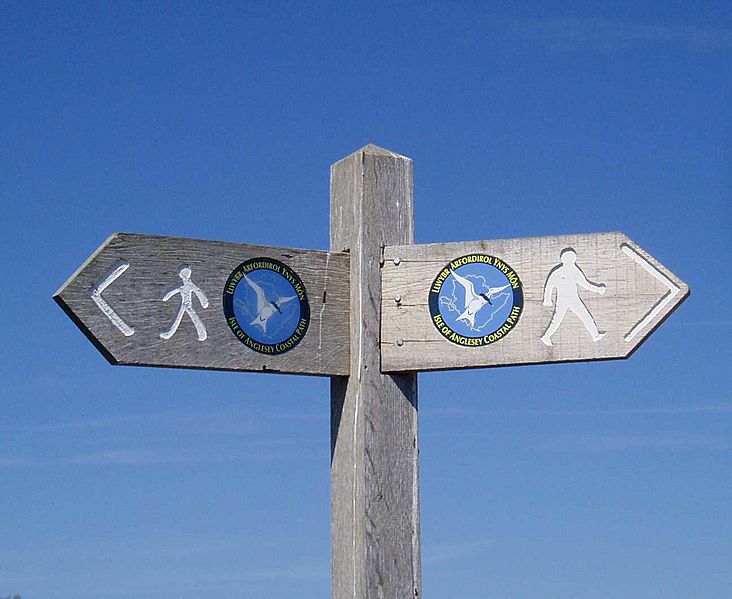 Anglesey Coastal Footpath sign