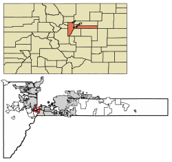 Location of the Town of Bow Mar in Arapahoe and Jefferson counties, Colorado.