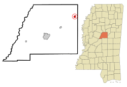Location of McCool, Mississippi