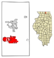 Boone County Illinois Incorporated and Unincorporated areas Belvidere Highlighted
