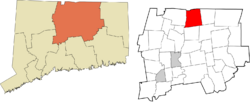Enfield's location within the Capitol Planning Region and the state of Connecticut
