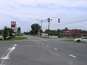 A view from the center of Climax, looking west on NC Highway 62