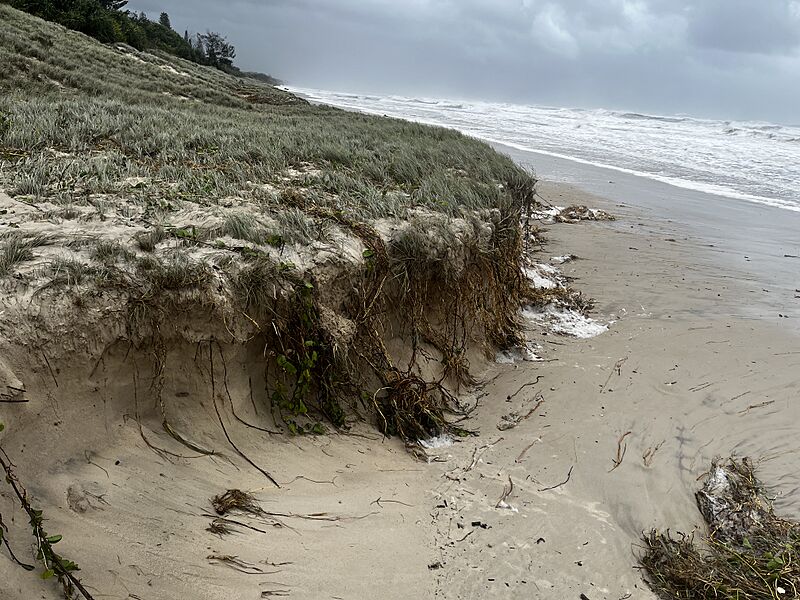Coastal erosion at Ocean Shores in the lead up to Cyclone Alfred 04