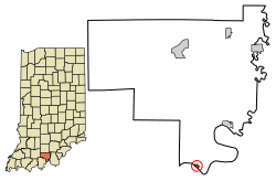 Location of Alton in Crawford County, Indiana.
