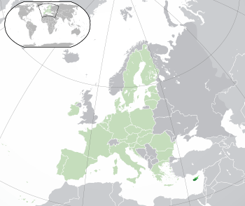 Location of  Republic of Cyprus  (green)in the European Union  (light green)  —  [Legend]