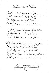 Edmond Haraucourt - Rondel de l'adieu