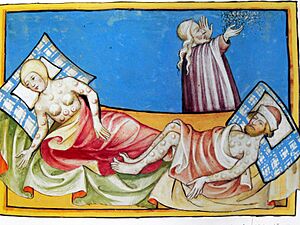 Egyptian plague of boils in the Toggenburg Bible