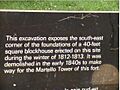 Excavation Plaque detail, Fort Frederick Museum, Royal Military College of Canada
