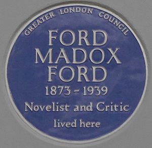 Ford Madox Ford 80 Campden Hill Road blue plaque