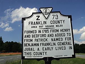 Franklin County Virginia historic marker