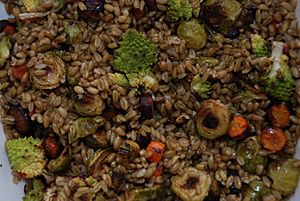 Freekeh with roasted vegetables