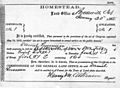 Freeman homestead-certificate