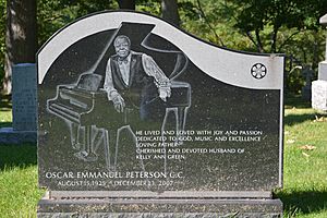 Grave of Oscar Peterson - St. Peter's Anglican Church