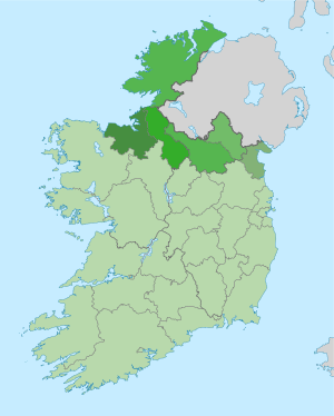 Ireland location map Border region