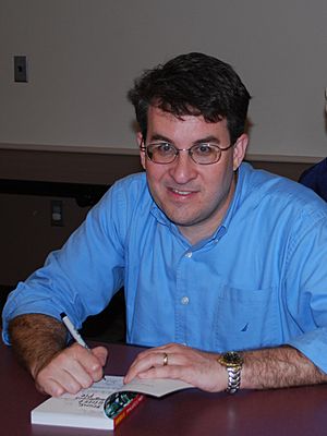 Jordan Sonnenblick at a book signing in Eldersburg, Maryland