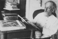 Konstantin Tsiolkovsky in his working room (by Feodosiy Chmil), 1934
