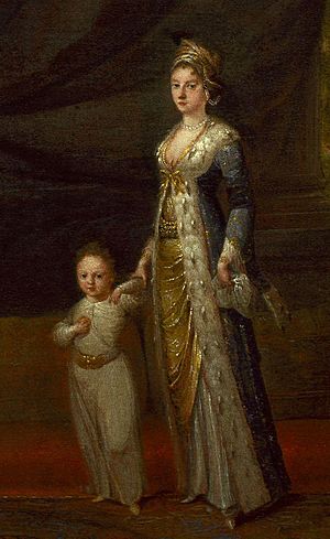 Lady Mary Wortley Montagu with her son Edward by Jean Baptiste Vanmour