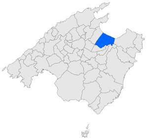 Map of Santa Margalida in Mallorca