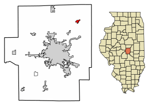 Location of Argenta in Macon County, Illinois.