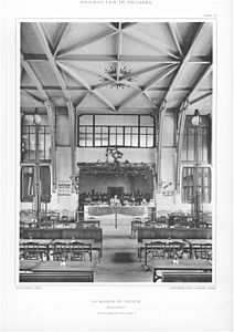Maison du Peuple of the P.O.B. (Belgian Workers Party) (destroyed, Brussels), dining hall