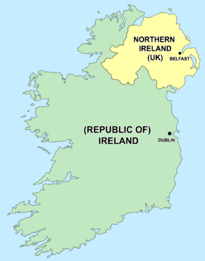 Map of Ireland's capitals