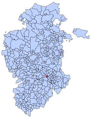 Location of Cascajares de la Sierra municipality in Burgos province