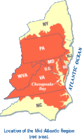 Mid-Atlantic Region location map