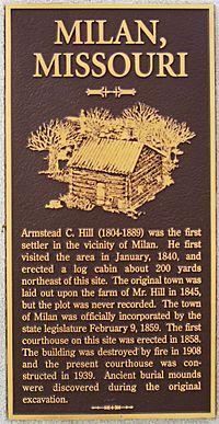 Milan Missouri history marker