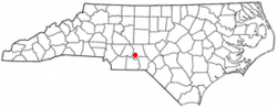 Location of Mount Gilead, North Carolina
