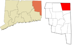 Thompson's location within the Northeastern Connecticut Planning Region and the state of Connecticut