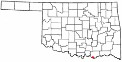 Location of Hendrix, Oklahoma