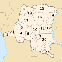 Provinces de la République démocratique du Congo - 1964
