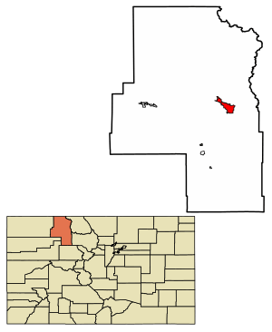 Location of the City of Steamboat Springs in Routt County, Colorado.