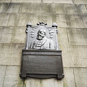 Sir Walter Besant memorial near the Waterloo bridge