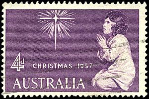 Stamp AU 1957 4p Xmas