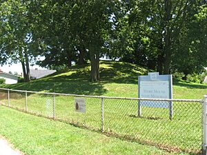 Story Mound in Chillicothe with sign