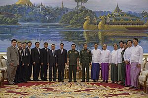 Thai delegation with Burmese SPDC