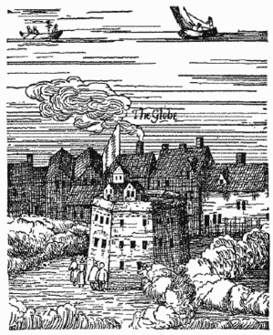 The Rose - mislabeled The Globe - from Visscher's View of London 1616