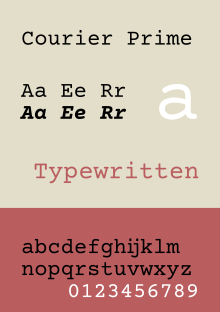 Typeface specimen Courier Prime.svg